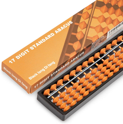 Digital Standard Abacus - 25.4 cm - Professional 17-Column Soroban Calculator (Functional and Educational Tool)