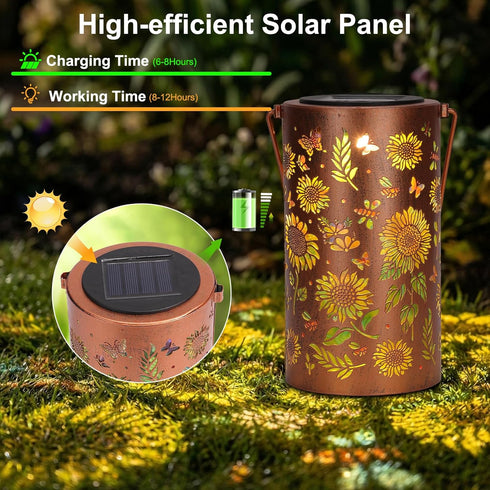 Sunflower Solar Lantern Outdoor Waterproof - Birthday Gifts for Women Mom Grandma, Mothers Day Gifts, Solar Lights