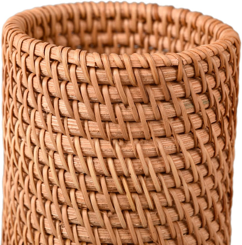 Eiyye Handmade Rattan Pencil Holder - Makeup Brush Holder, Wicker Pen Organizer for Office & Home Desktop