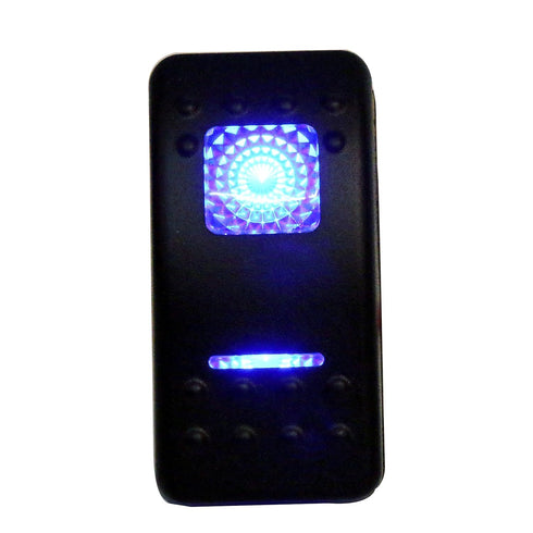 Amarine Made 12v 20A Waterproof Rocker Switch On-Off-On 2 Position Switch Boat Marine DPDT 7 Pin with 2 Blue LED Lights