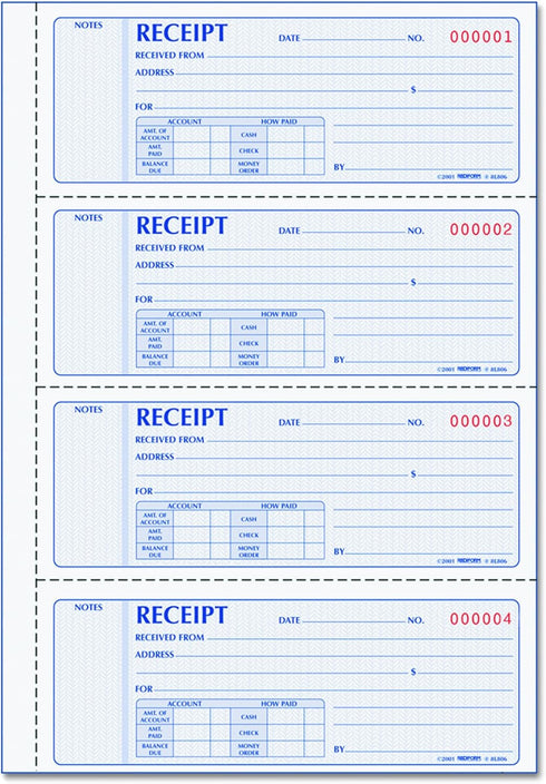 Rediform Prestige Duplicate Carbonless Softcover Money Receipt Books (8L806)