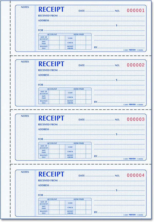 Rediform Prestige Duplicate Carbonless Softcover Money Receipt Books (8L806)