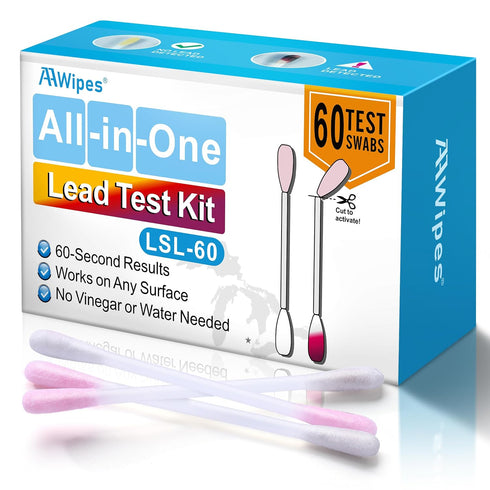 AAwipes Lead Test Kit All-in-1 60 Swabs, Accurate Results in 30 Seconds