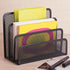 VANRA 2 Small Letter Sorters, Desktop File Holder Organizer, Metal Mesh with 3 Vertical Upright Compartments (2 Black)