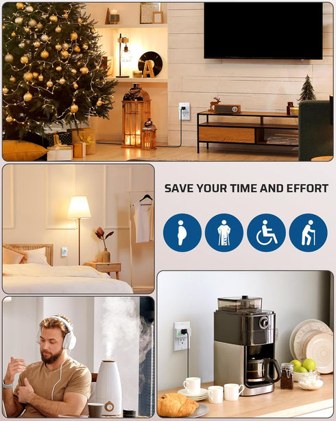 DEWENWILS 200FT 15A/1800W, (5 2 Range Remote Control Outlet, No Interference Strong Signal, Indoor Wireless Outlet
