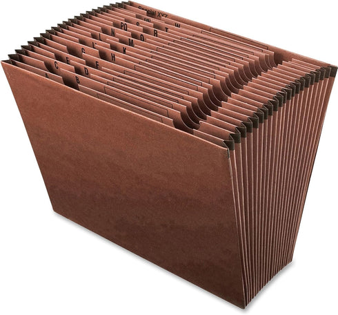 Pendaflex ER17A Earthwise Leather-Look Expanding File, Open Top, A-Z Index, 12 x 10, Red