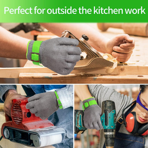 Level 9 Cut Resistant Kitchen Glove Food Grade Stainless Steel Wire Mesh Safety Work Glove Large