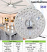 36W 6.4" Bulb Light,3 Dimmable Ceiling Fan Light Kit Replacement,Retrofit LED Light Engine Disc Board Panel for Flush