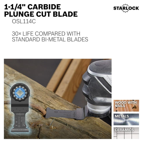 BOSCH OSL002C 2-Piece Mixed Set, 3/4 in. & 1-1/4 in. Starlock Oscillating Multi Tool Metal & More Carbide Extreme