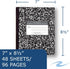 ROARING SPRING Wide Ruled Flexible Cover Composition Book, 8.5" x 7" 48 Sheets, Black Marble,77333