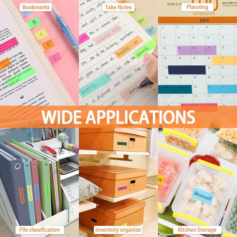 Sticky Tabs, 2400 pcs Book Tabs for Page Markers, Morandi Sticky Note Tabs for Notebooks
