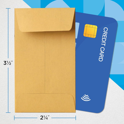 Guardian #1 Paper Coin Envelopes with Gummed Flaps, Pack of 50 Blank Small Envelopes for Gift Cards, Coins