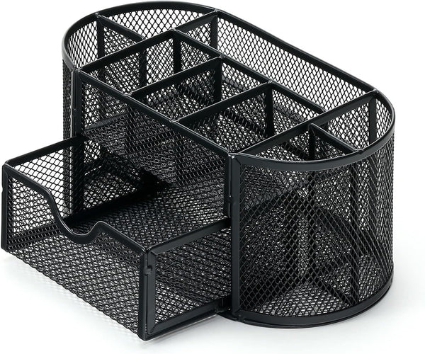 PAKASEPT Desk Organizers, Mesh Caddy with Compartments for Makeup and Office Supplies