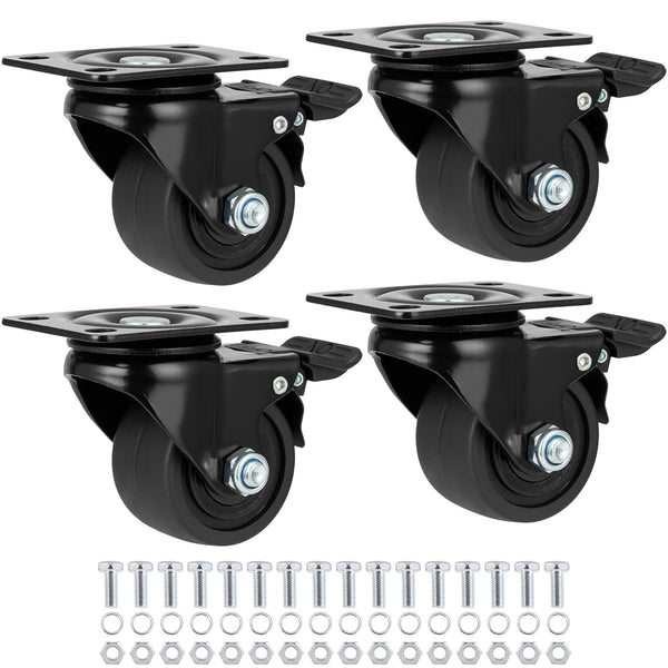 Finnhomy 2.5 Inch Heavy Duty Caster Wheels Set of 4, Lockable Premium Nylon for Toolbox