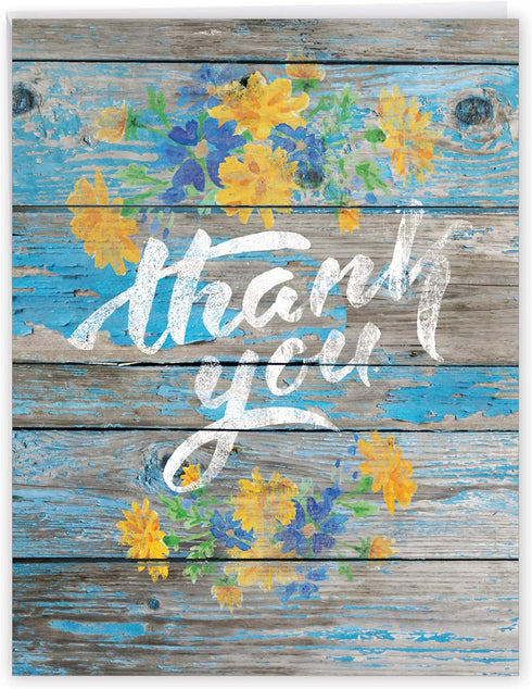 The Best Card Company - 1 Big Thank You Card from All of Us - Group Gratitude Notecard with Envelope - Driftwood