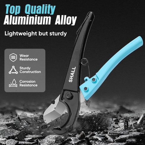 SHALL PEX Pipe Cutter, Fast Tubing Cutter for PEX, Plastic Hoses, PVC, CPVC, Aluminum Alloy Pipe Cutting Tool