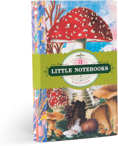 eeBoo Piece & Love: Mushroom Little Books, Set of 3 Notebooks, 5.75 x 4, Nature Themed Journals