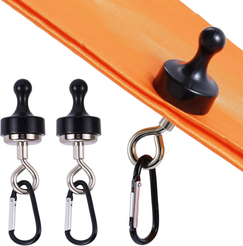 Magnetic Hooks for Canopy, Heavy Duty Magnet Clip Hanger with Carabiner for Camping, Tent Canopy Organizer (Small)