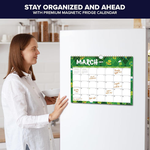 Decorably 24 Months Magnetic Calendar 2024-2025, 11x8.5in for Refrigerator, Magnet Calendar for Fridge