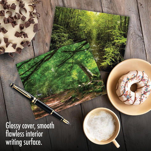 The Best Card Company - 20 Blank Landscape Nature Note Cards (4 x 5.12 Inch) - Nature Trails (10 Designs, 2 Each)