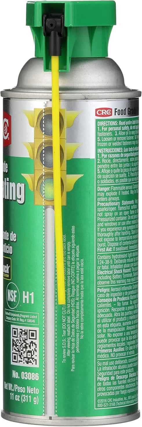 CRC Food Grade Penetrating Oil 03086, 11 Wt. Oz. General Purpose Lubricant for Food Processing Equipment