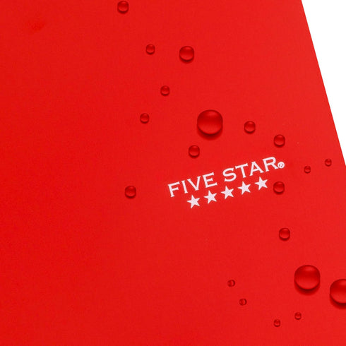 Five Star 3 Subject Spiral Notebook + Study App, 10-1/2" x 8", 150 Sheets, Wide Ruled Paper, Red (72029)