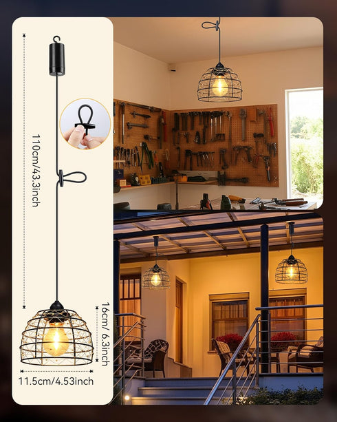 4/6/8 Dimmable Battery Operated Hanging Outdoor Chandelier, H Timer, Bohemian Hanging Shed Gazebo Lights Outdoor