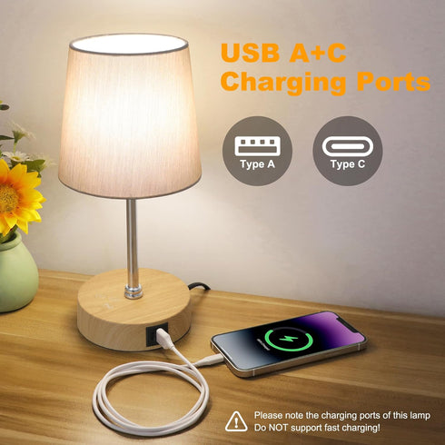 Set 2, 3 Dimmable, Ascher Small Bedside Table lamp of RGB Color Changing Lamps, Color Temperatures, Stepless Nightstand
