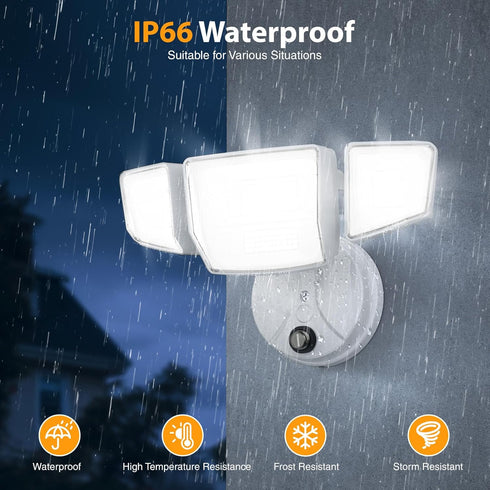Lighting,90W 10000LM Outdoor,IP66 Photocell,6500k 4 Onforu Dusk to Dawn Outdoor Flood Lights Waterproof White LED