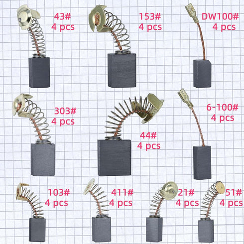 Electric Motor Carbon Brushes Set, 40 Pack Replacement Repair Kit for Power Tools