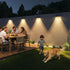 3-Lens 3-Colors 4Pack Solar Fence Lights Wall Lights Outdoor Waterproof Solar Garden Lights Color Changing Solar
