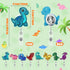 8 ANGOLIO Easter Dinosaur Badge Reel - Easter Spring Gift Funny Retractable Glitter Acrylic Cute Animal Badge Holders