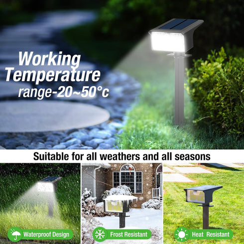3 Pack/62 3 2-in-1 nipify Solar Spot Lights Outdoor, LED Solar Motion Sensor Lights Outdoor Waterproof, Modes Solar