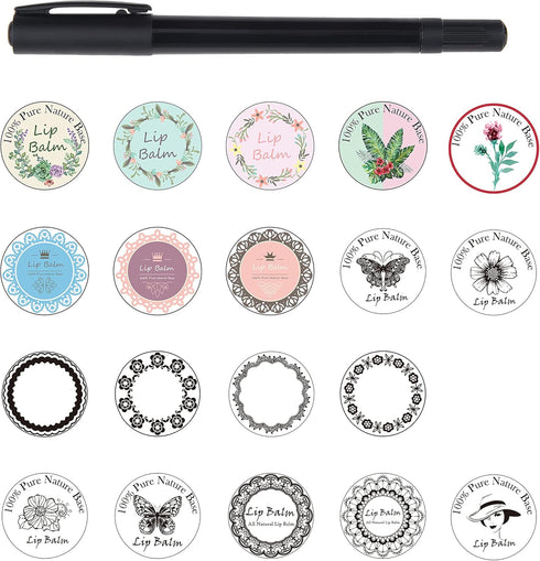 Labels for Lip Balm Container Jars - Value Pack of 600 Stickers - 200 Writable & 400 Printed Self Adhesive