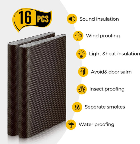 Zonon 16 Pieces Door Corner Seal Weatherstripping, Adhesive Draft Stopper Pads for Exterior Door Frame