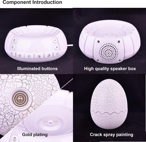 MTDYHY 20 Upgraded Dinosaur Egg Alarm Clock/Digital Clock with Night Light, Soothing Sound Timer Aid Sleep