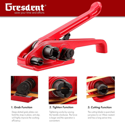 Poly Strapping Tensioner & Cutter Manual Banding Tools for 1/2" -3/4" Width Polyester Strap
