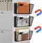 MFTEK Magnetic File Holder, 3 Pockets Wall File Folders, No Drilling Magnetic Paper Holder for Document and Mail