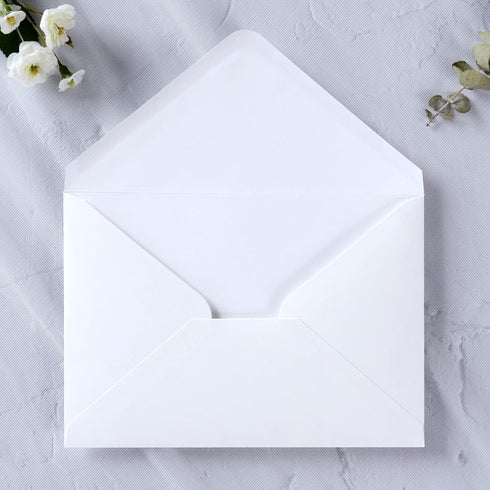 PONATIA 50 PCS/Pack White A7 Envelopes, 5.25 x 7.5'', Perfect for 5 x 7'' Wedding Invitation Cards, Christmas Gift Cards