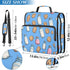 Fisyme 3 Cookies and Milk Cartoon Zipper Binder Ring with Zipper and Shoulder Strap Large Capacity Multi-Pocket Binder