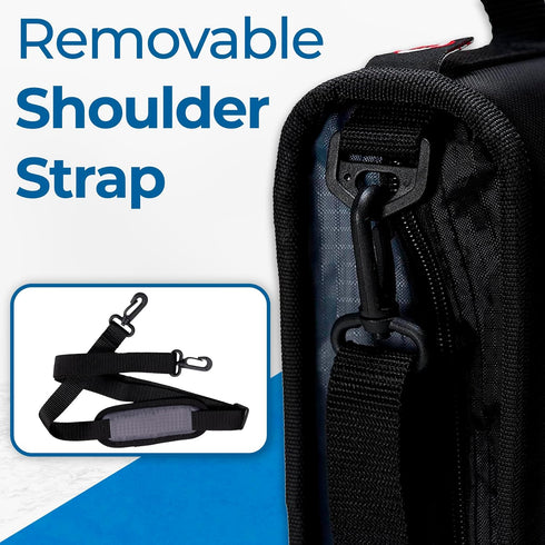 Case-it Classic Zipper Binder - 2-Inch O-Rings, 350 Sheet Capacity, Multiple Storage Pockets, Shoulder Strap
