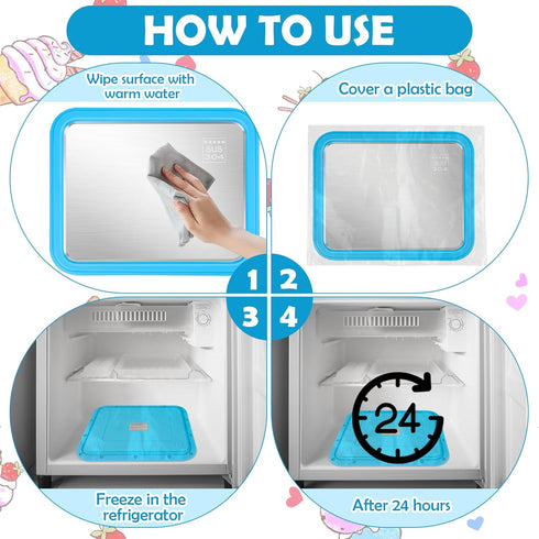 1+2PCS 2 Frozen Instant Ice Cream Maker, Food Grade Rolled Ice Cream Maker Machine with Shovel, Instant Cold Plate
