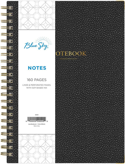 Blue Sky Professional Hardcover Executive Notebook, 160 Ruled Pages, Twin-Wire Binding, 5.75” x 8.5", Gray