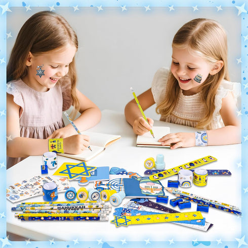 Ulema 216Pcs Hanukkah Pencils Party Favors Supplies Hanukkah Gift wood Pencils Bulk Chanukah Themed Goodie Bag Stuffers