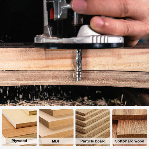SpeTool 2Pcs 1/4 Downcut Spiral Flush Trim Router Bit, 1/4" Shank, 1-1/8" Cutting Length for Woodworking