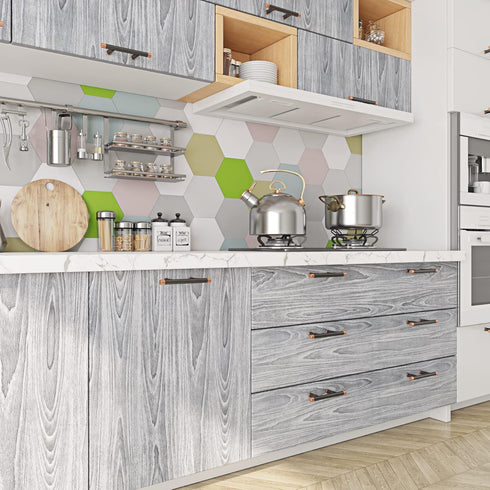 Livelynine Grey Wood Contact Paper Peel and Stick Wallpaper for Cabinets Kitchen Classroom Gray Wood Contact Paper for Desk Countertops Dresser Table Counter Top Waterproof Vinyl Wrap 17.7x78.8 by Livelynine