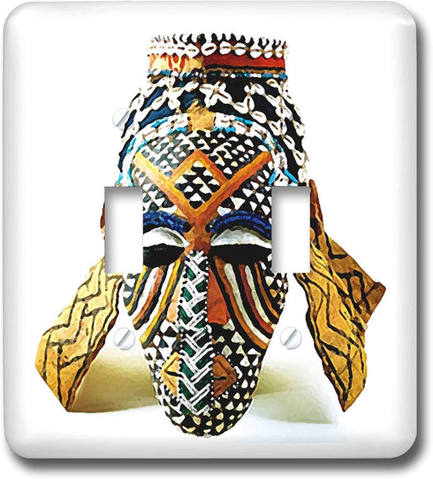 3dRose lsp_877_2 African Mask Double Toggle Switch