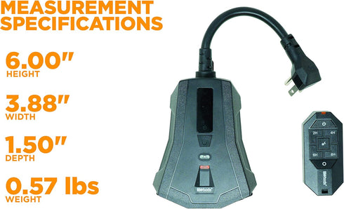 Countdown 3 Southwire Woods Outdoor Lighting Timer with Remote Control - Grounded Outlets - Convenient Lighting