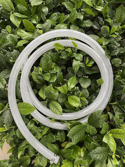 3/8" ID x 19/32" OD - 25 Ft High Pressure Braided Clear PVC Vinyl Tubing, Heavy Duty Reinforced Vinyl Hose