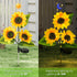 4-Pack 12 Solar Sunflower Garden Decor, LED Flower Stake Lights - Waterproof Long-Lasting Outdoor Solar Patio Decor